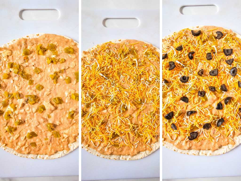 Cheesy Mexican pinwheels in process 3.