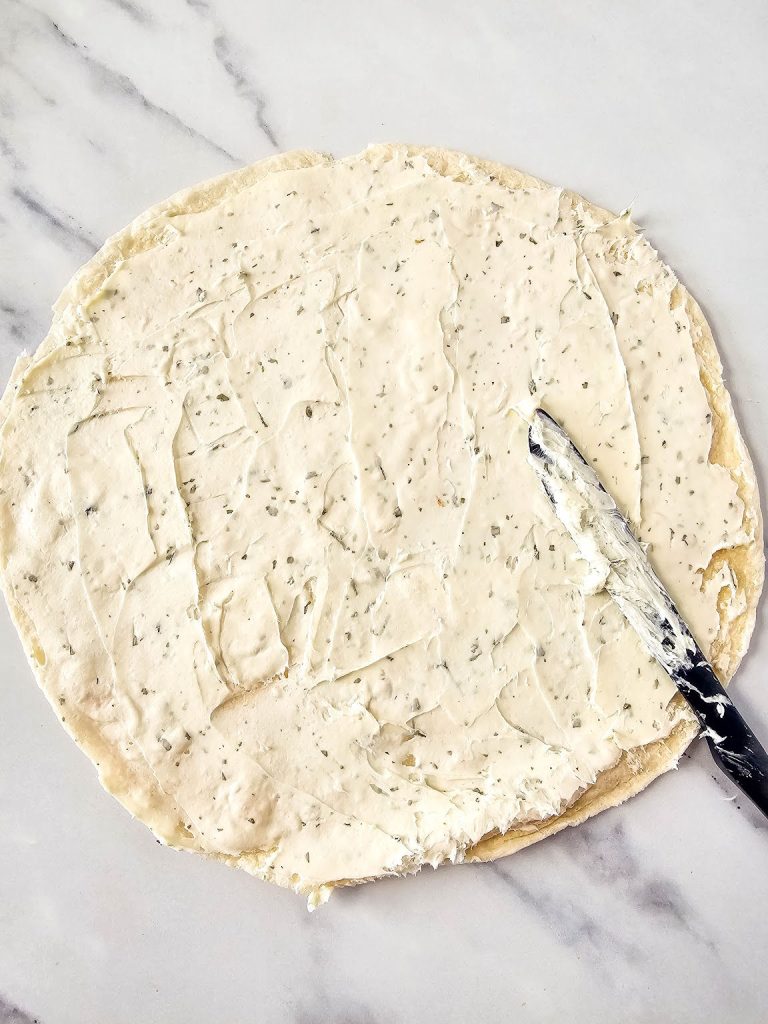 Cucumber and Dill Pinwheels in process 3.