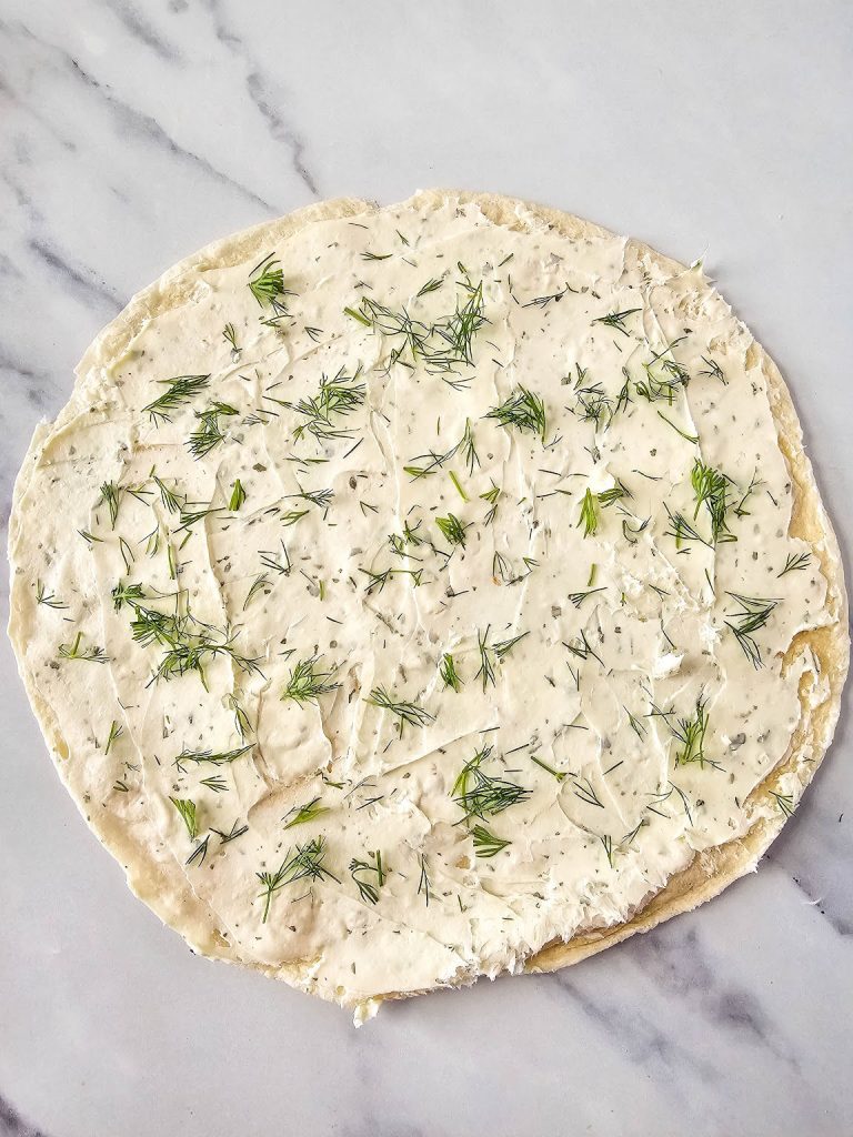 Cucumber and Dill Pinwheels in process 4.