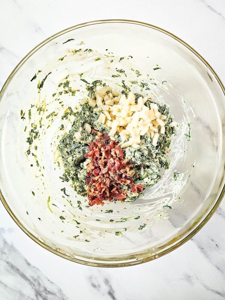 Spinach dip pinwheels in process 3.