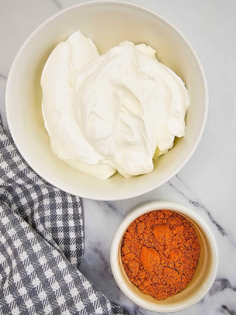 2-Ingredient taco dip ingredients.