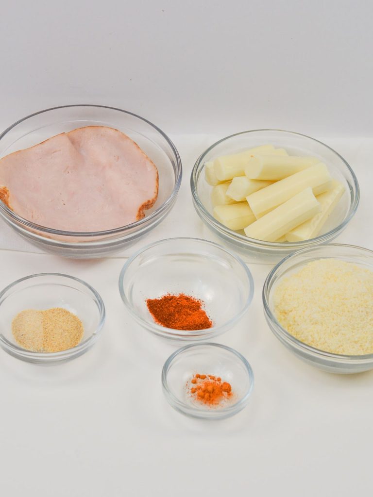 Cajun turkey and cheese bites ingredients.