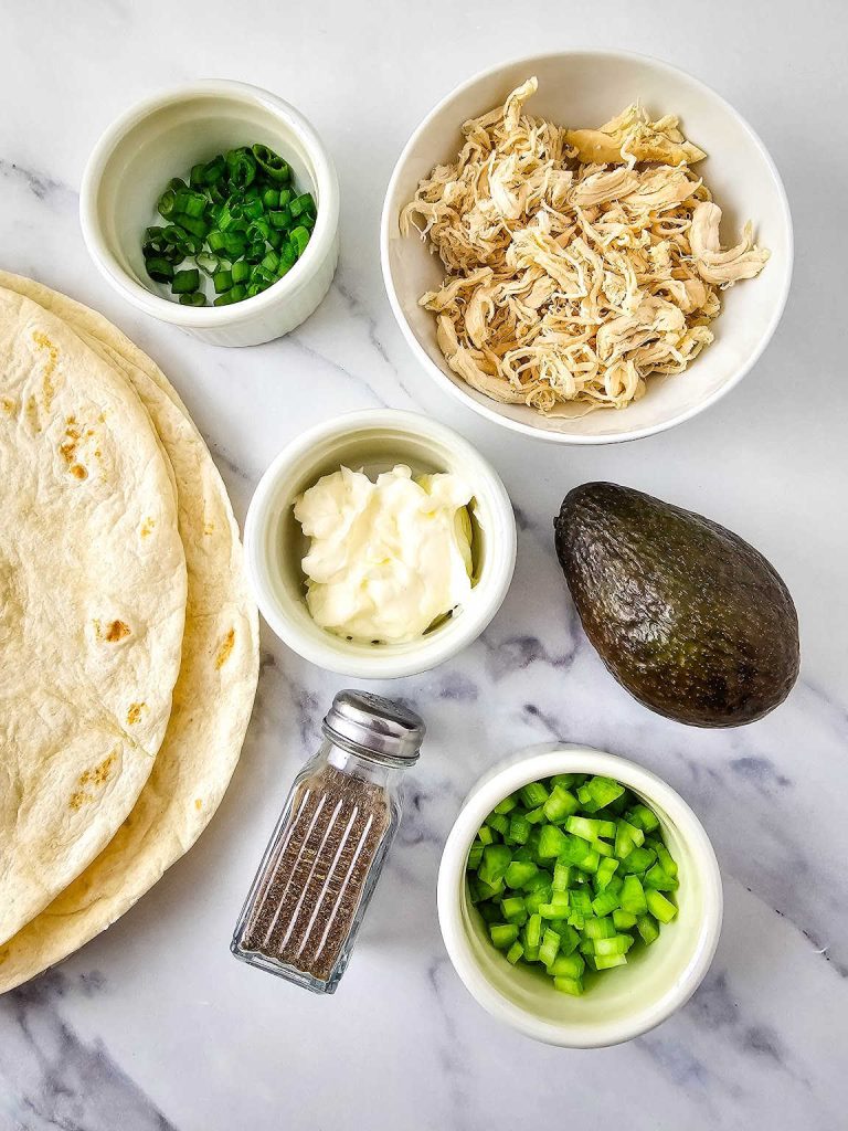 Chicken avocado salad pinwheels ingredients,