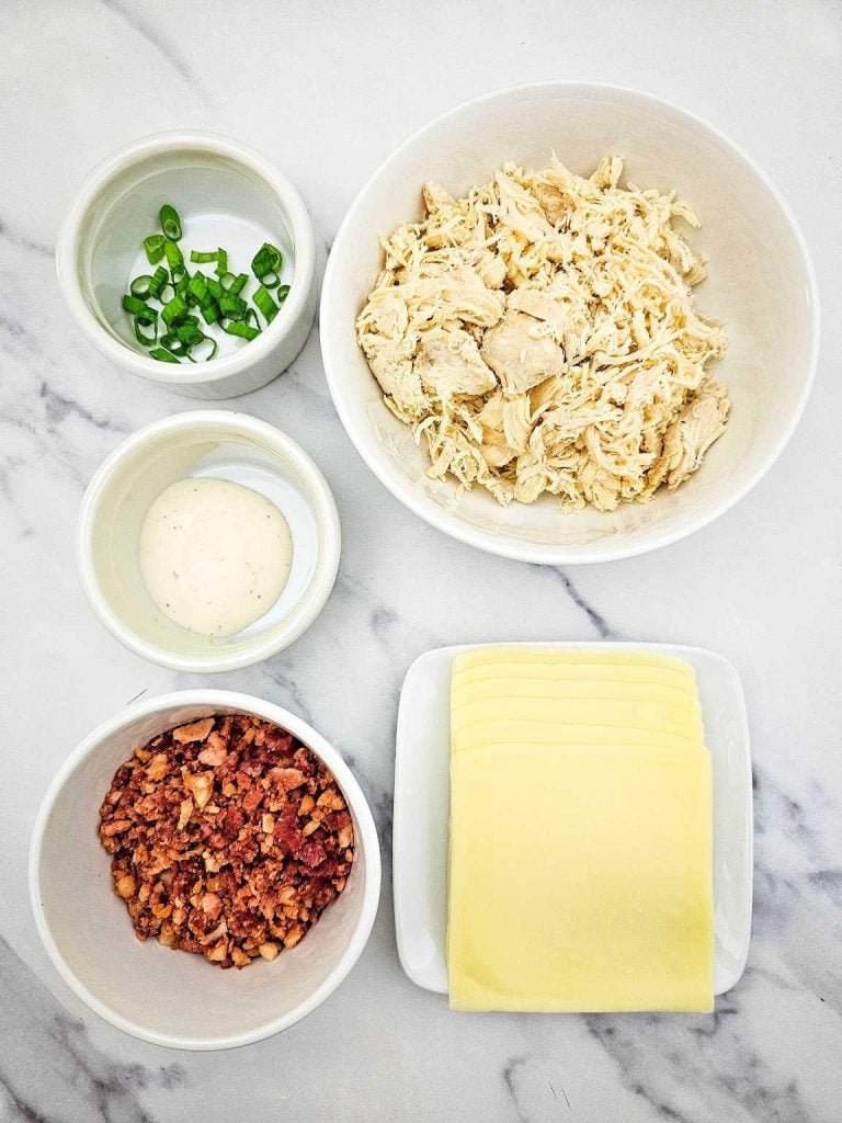 Chicken bacon ranch mozzarella wraps ingredients.