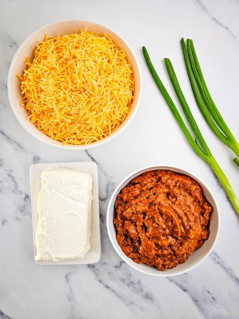 Chili cheese dip ingredients.