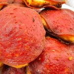 Cream cheese pepperoni snack.