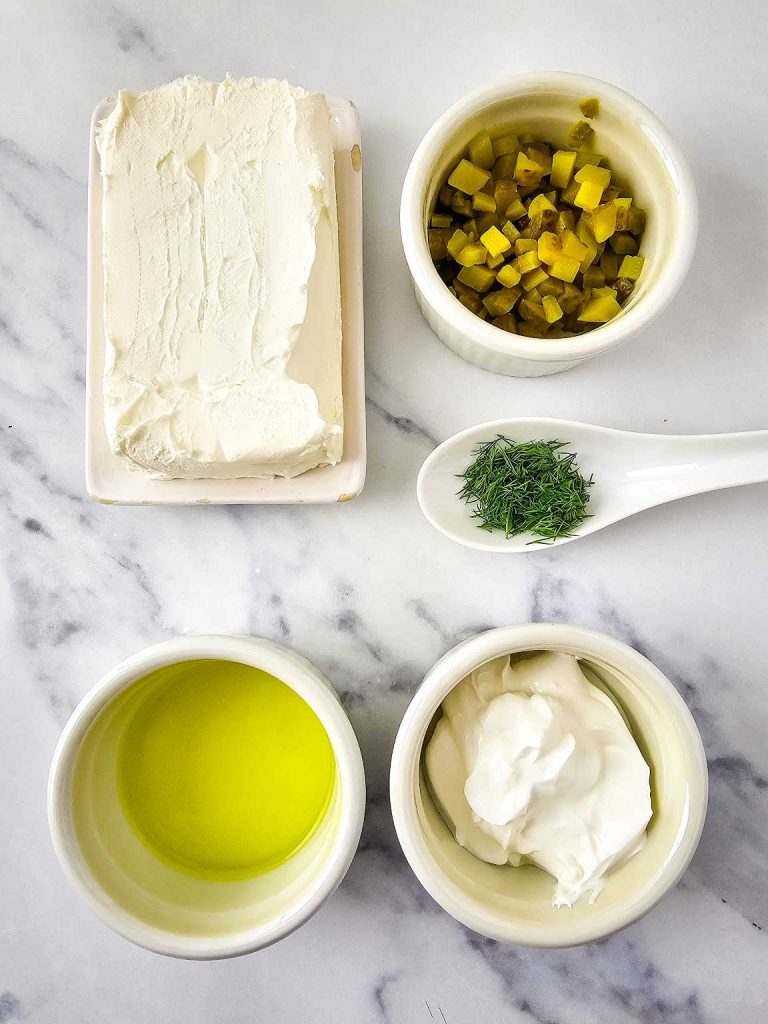 Dill pickle dip pin ingredients.