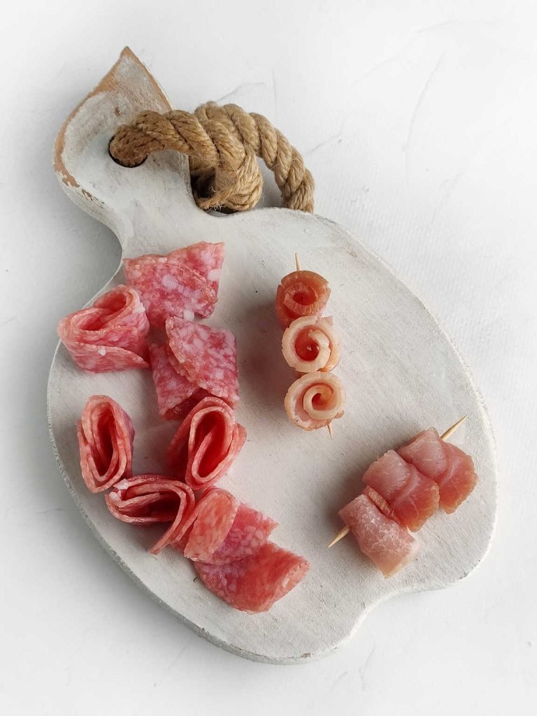 Easter egg shaped charcuterie board process 2.