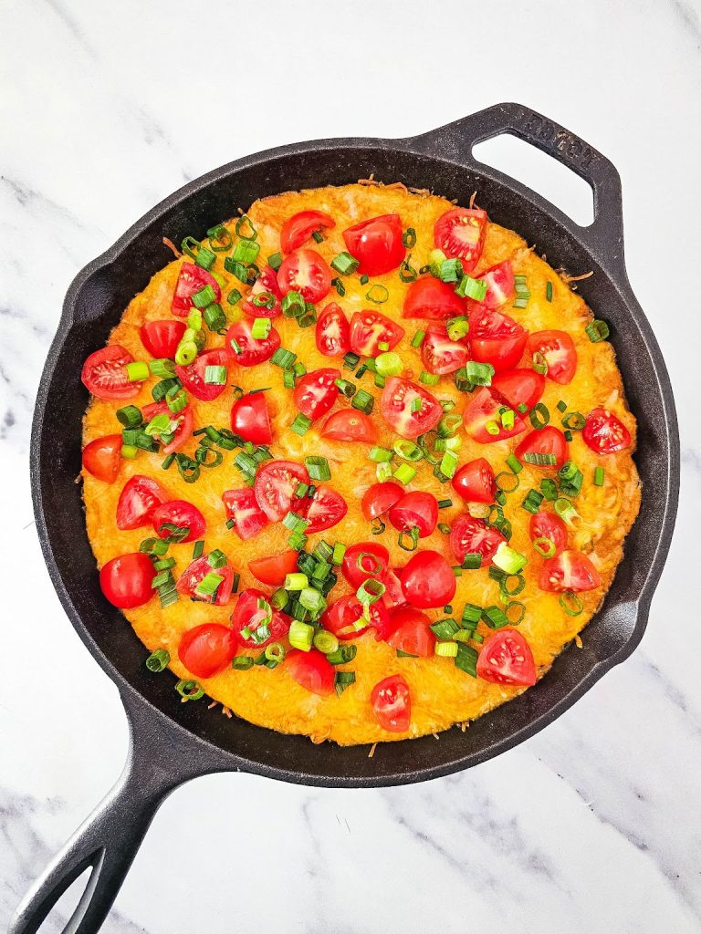 Texas trash dip in a skillet.