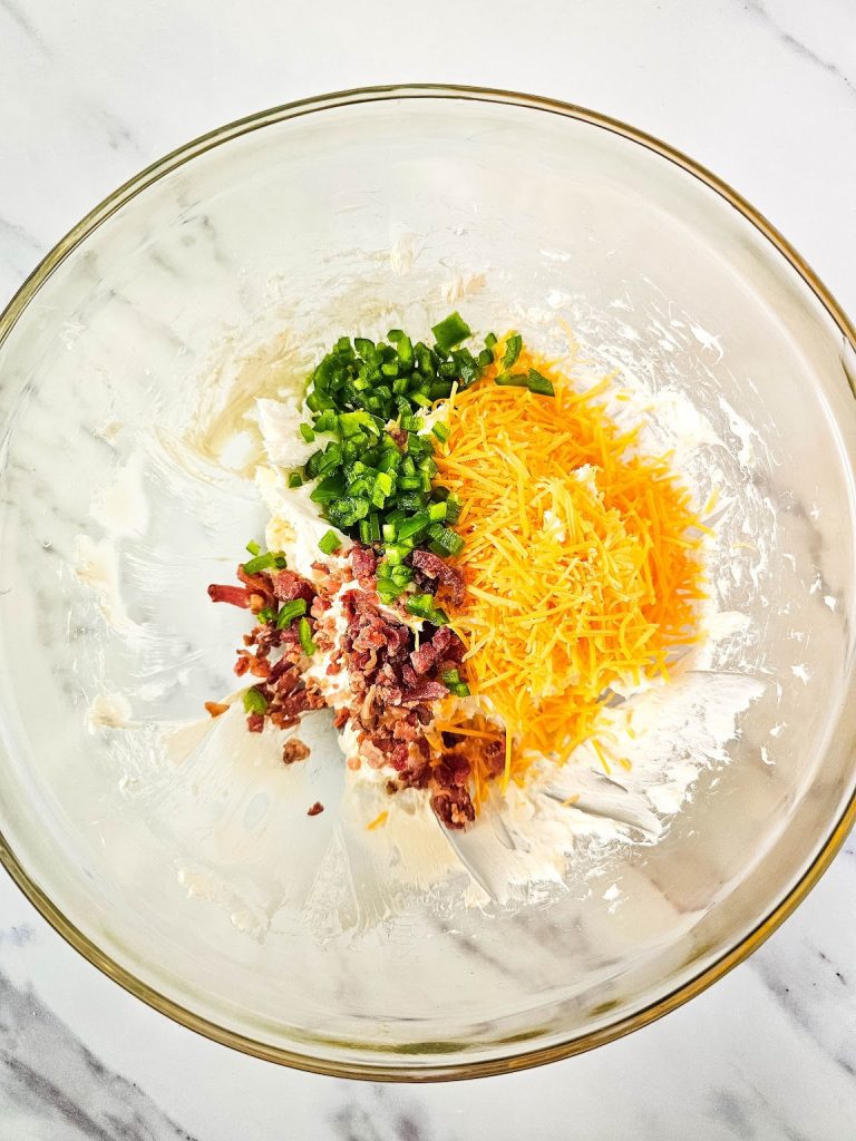 Jalapeno popper cheese ball mixture.
