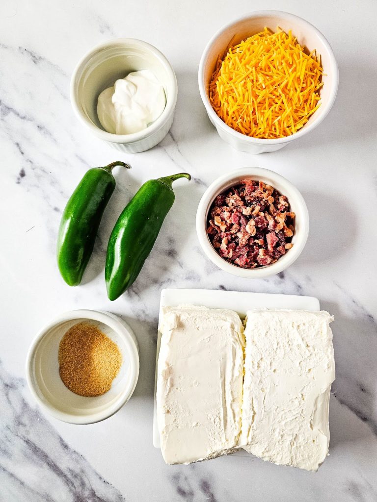 Jalapeno popper cheese ball ingredients.
