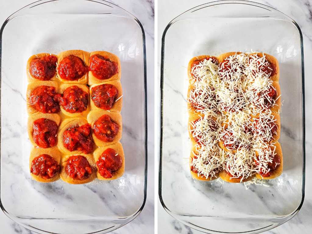 Meatball sliders process 4.