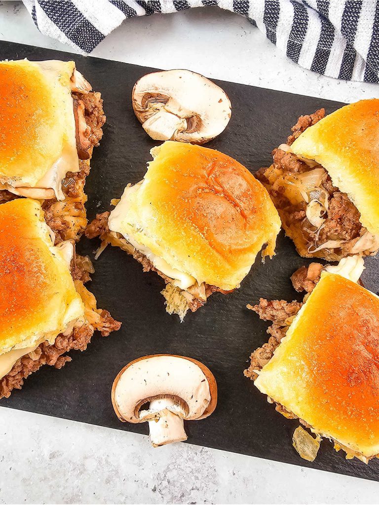 Mushroom and Swiss sliders.