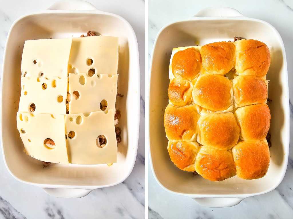 Mushroom Swiss sliders process 6.