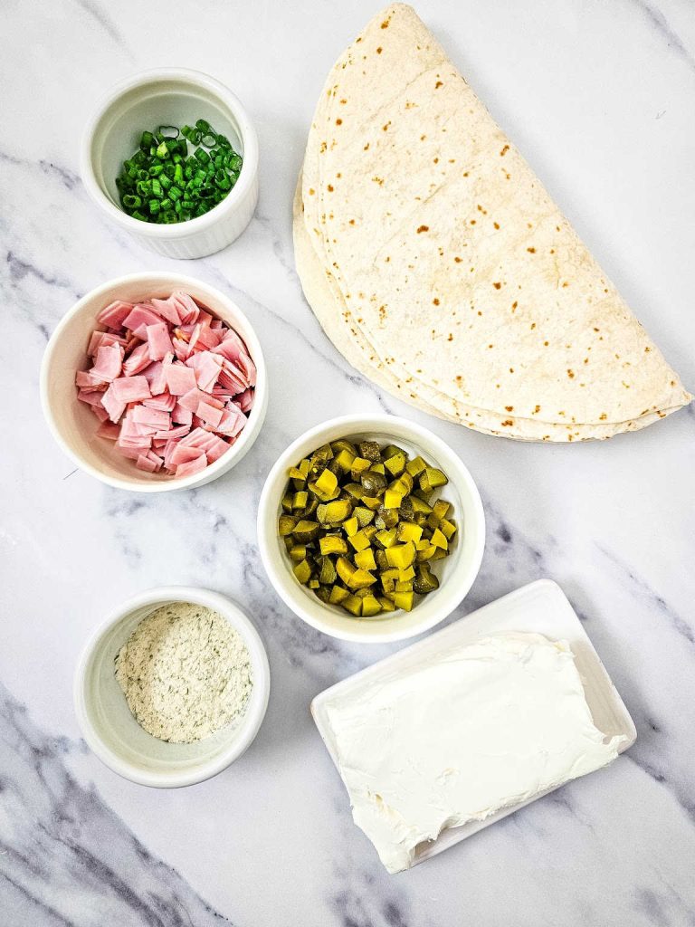 Pickle dip pinwheels ingredients.