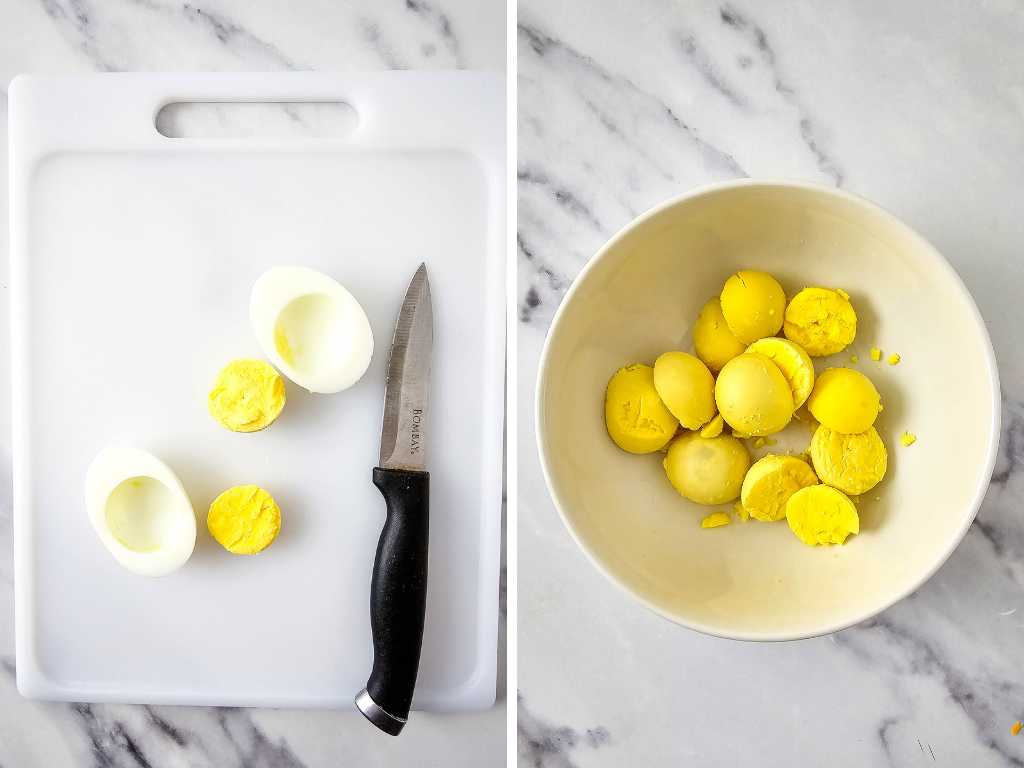 Shrimp deviled eggs process 3.