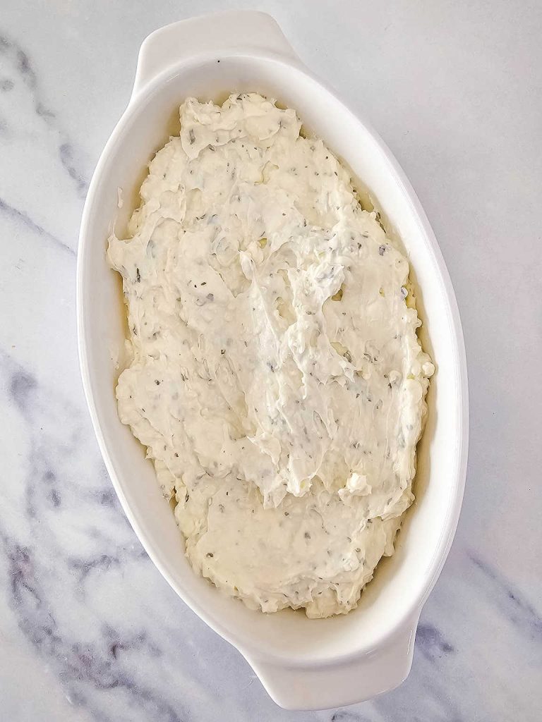 Dip in a serving dish.