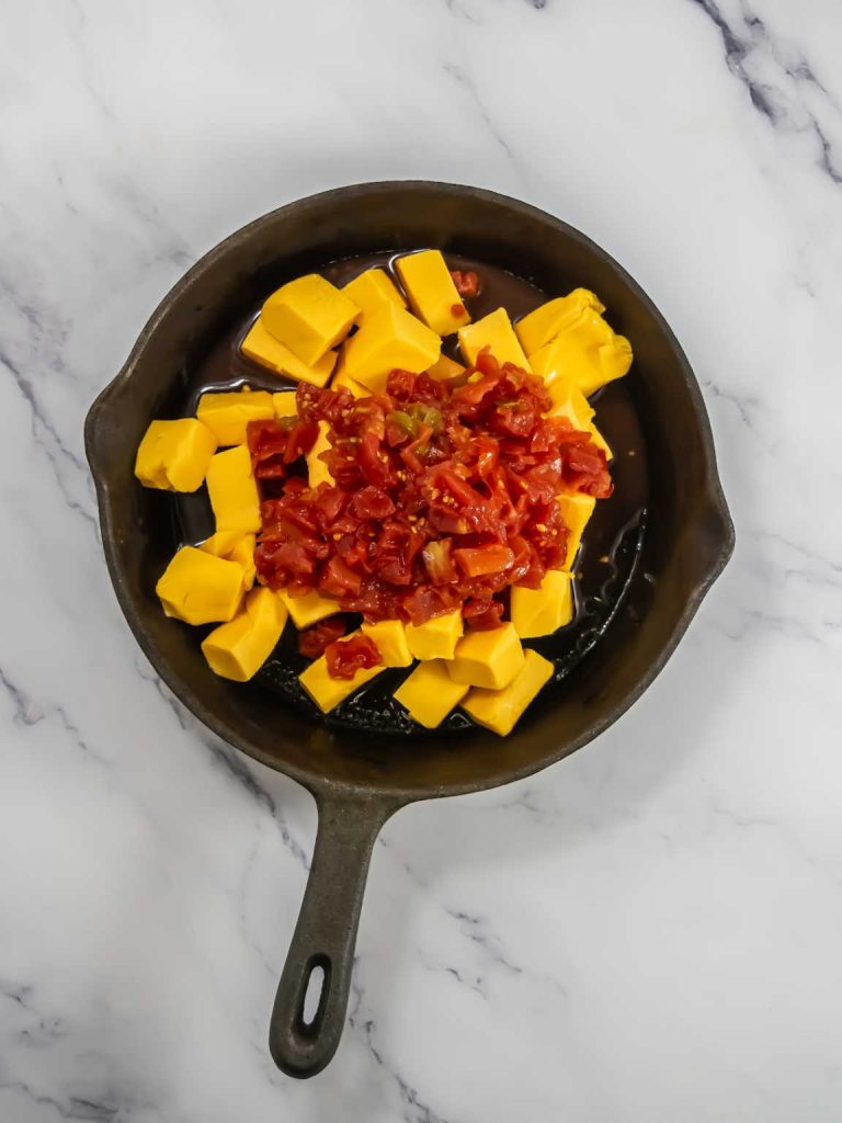 Velveeta Rotel dip process 1.