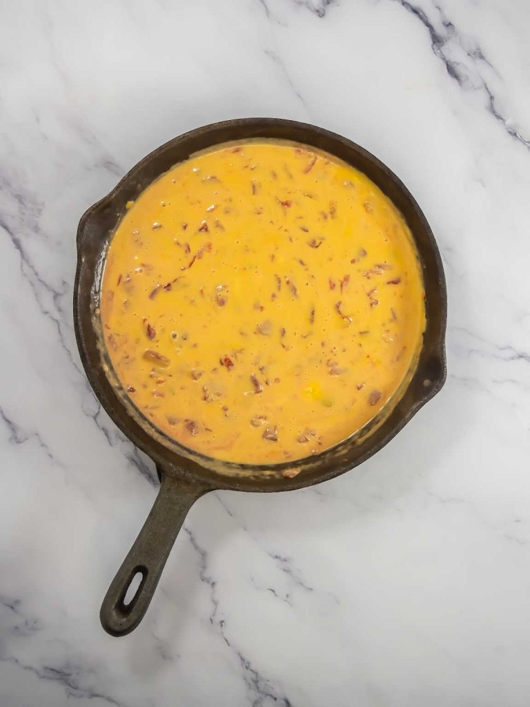 Velveeta Rotel dip process 2.