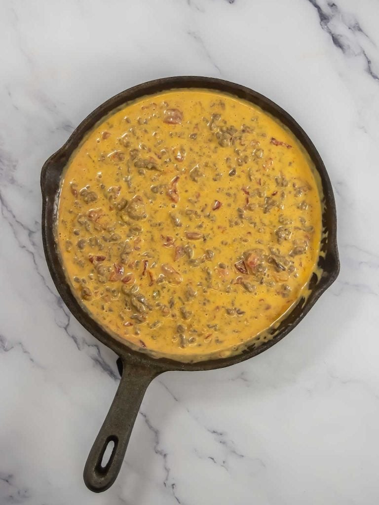 Velveeta Rotel dip process 4.