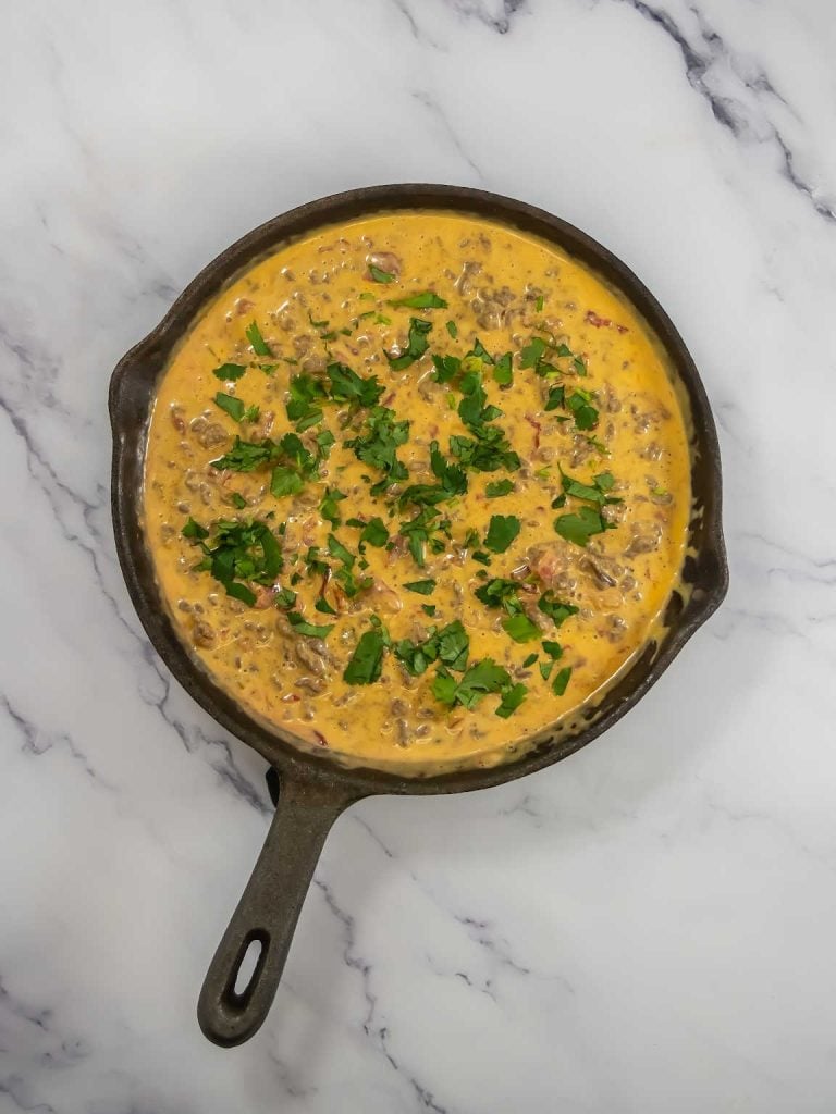 Velveeta Rotel dip process 5.