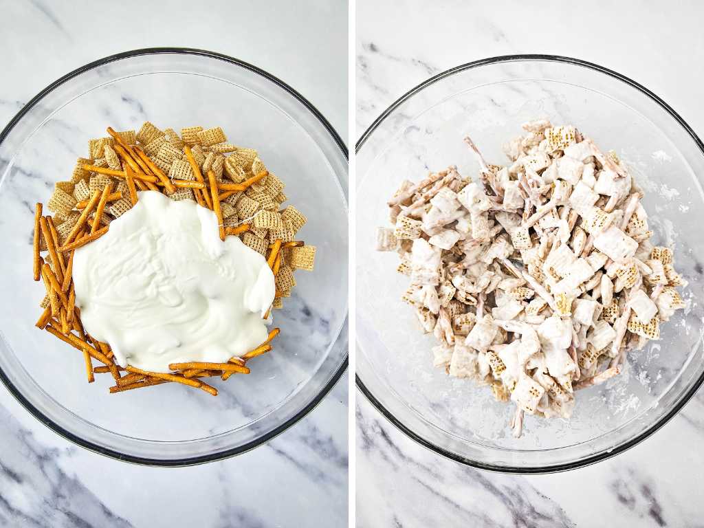 Bunny bait snack mix process 2.