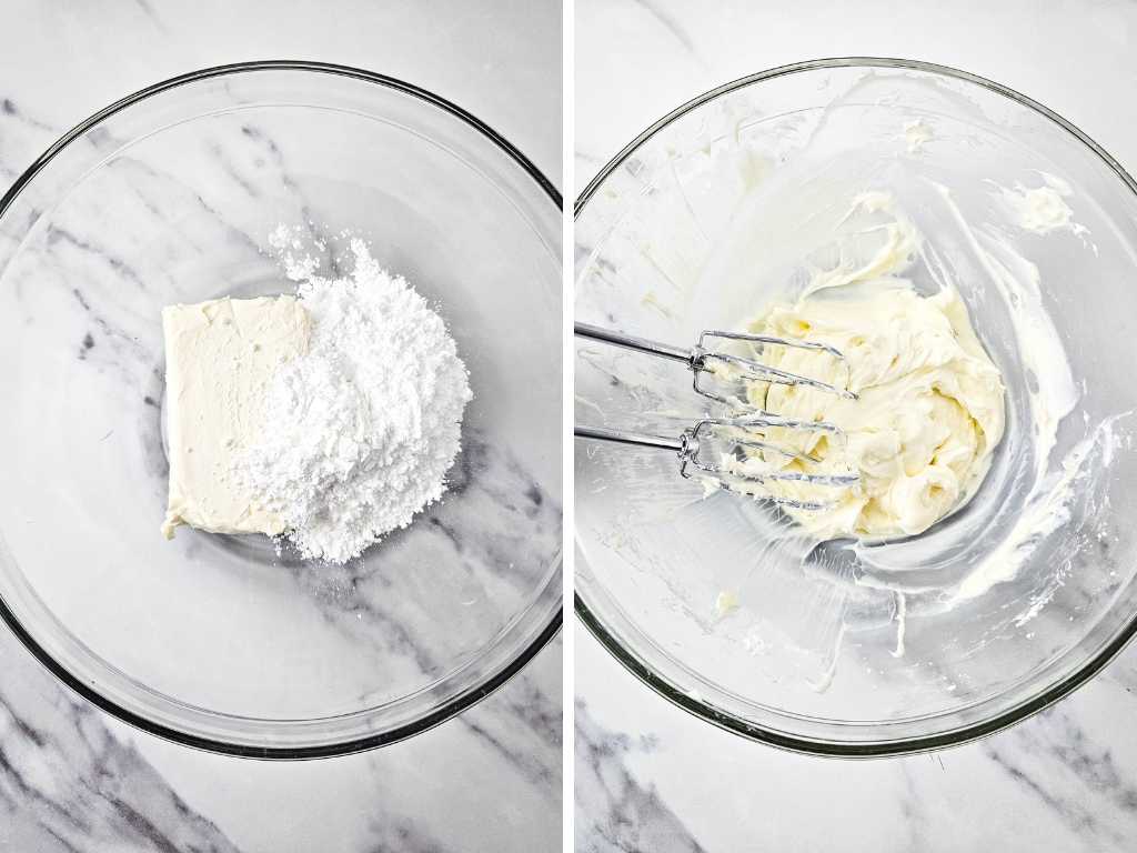 Cadbury eggs cheesecake dip process 1.