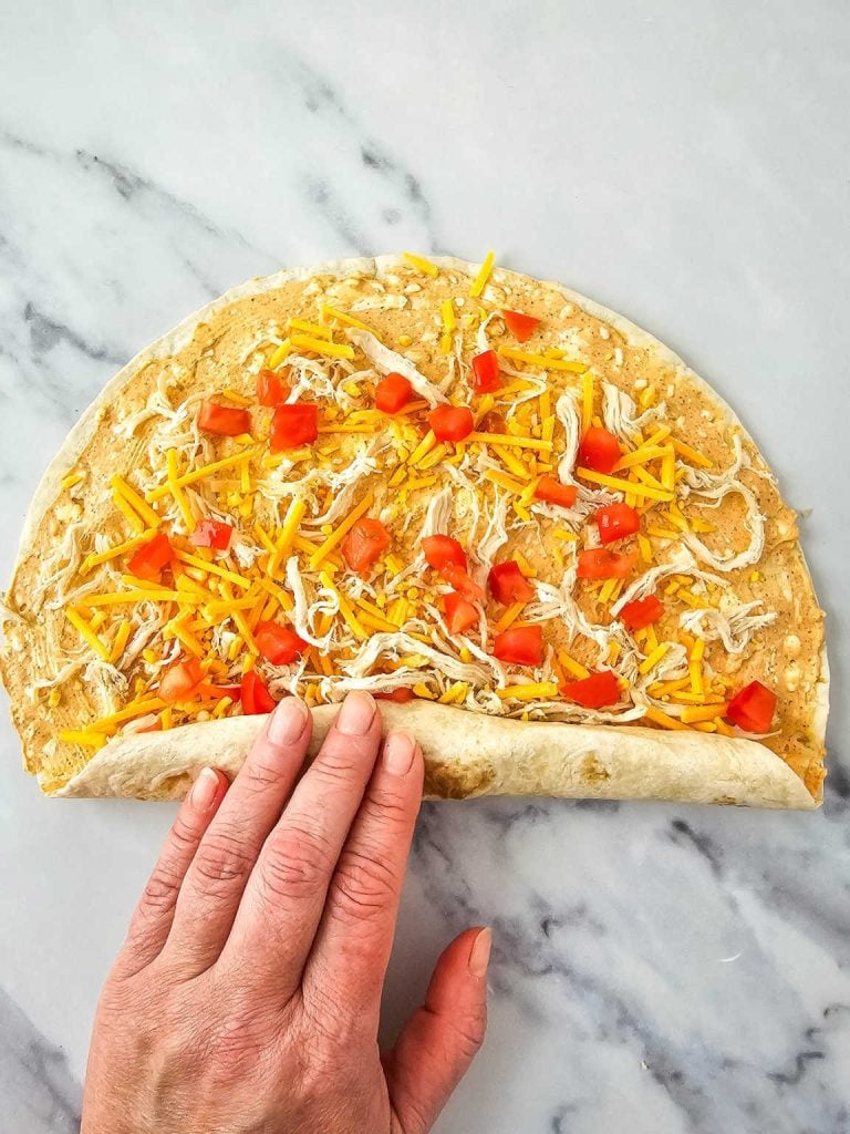 Chicken taco pinwheels process 5.