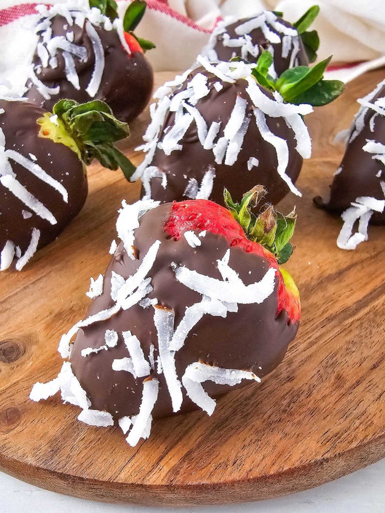 Coconut chocolate covered strawberries