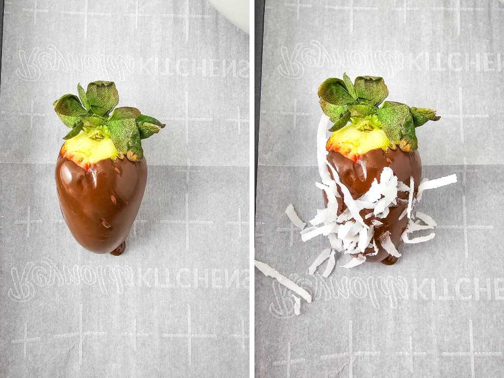 Coconut chocolate strawberries process 4.