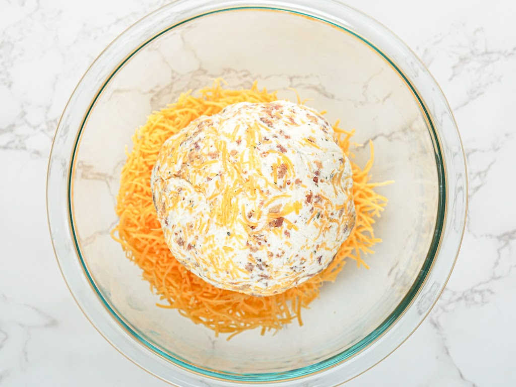 Easter chick cheese ball process 4.