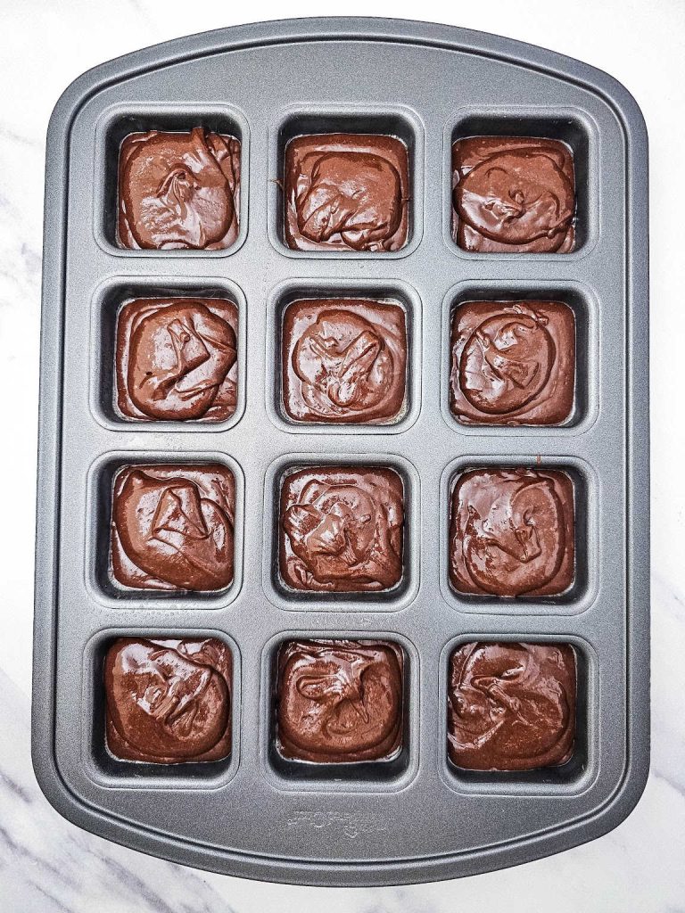Brownies in a baking pan.