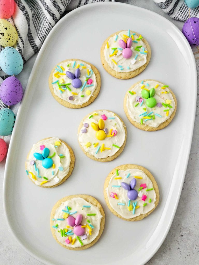 M&Ms bunny Easter sugar cookies