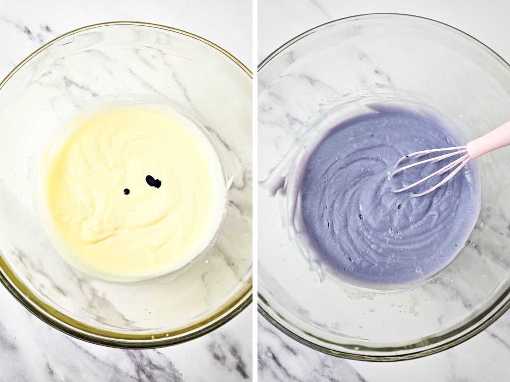 Peeps bunny cheesecake pudding cups process 1.