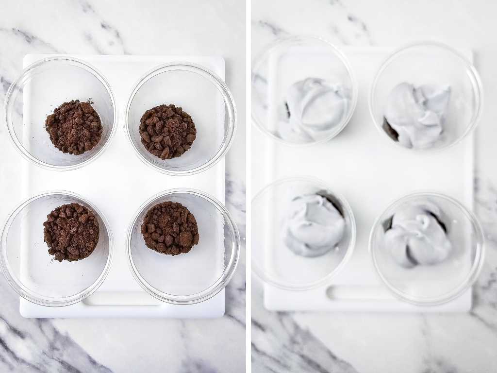 Peeps bunny cheesecake pudding cups process 3,