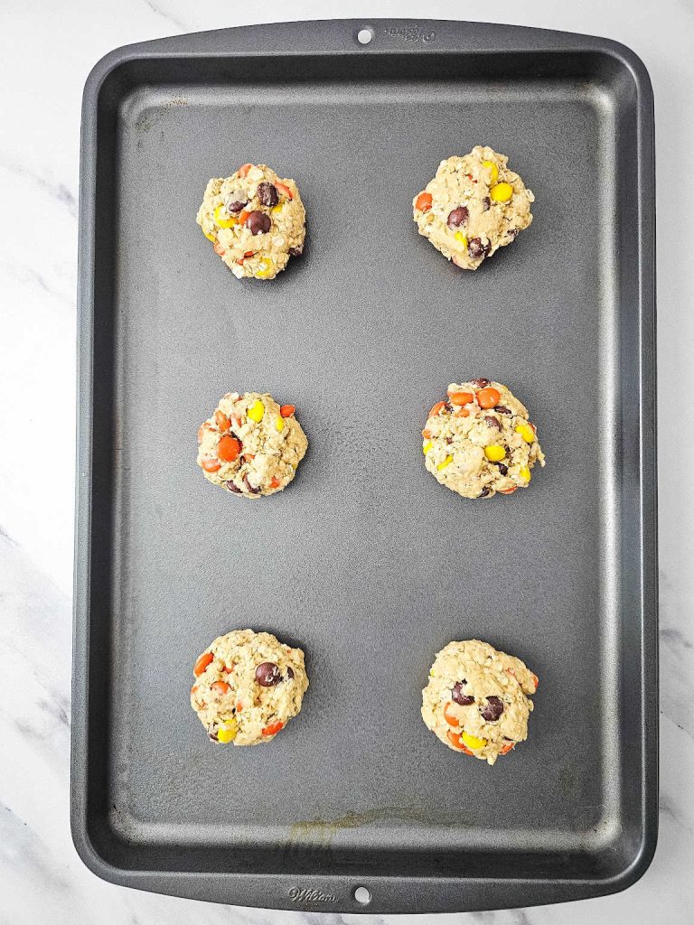Reese's Pieces oatmeal cookies process 7.