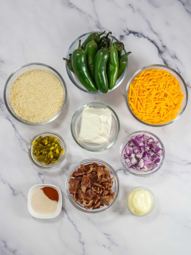 Air fryer jalapeno poppers ingredients.