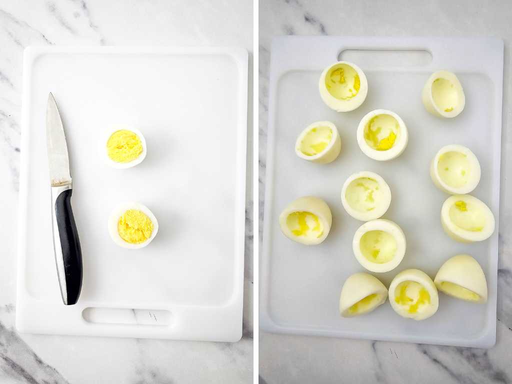 Easter chick deviled eggs process 6.