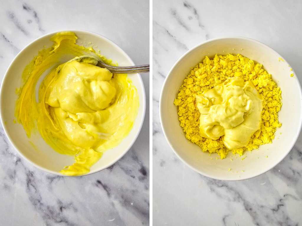 Easter chick deviled eggs process 7.