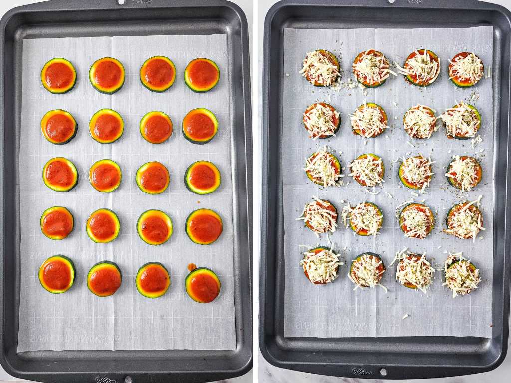 Zucchini pizza bites process 4