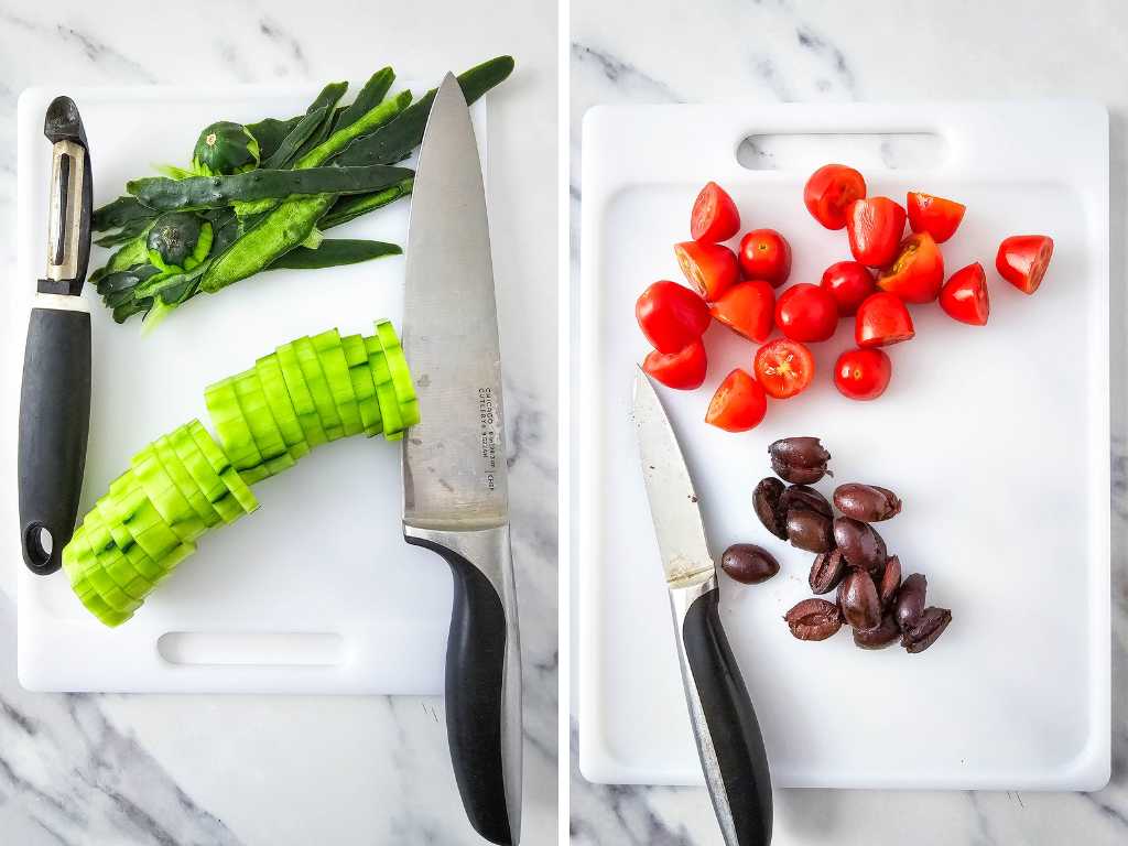 Greek salad bites process 1