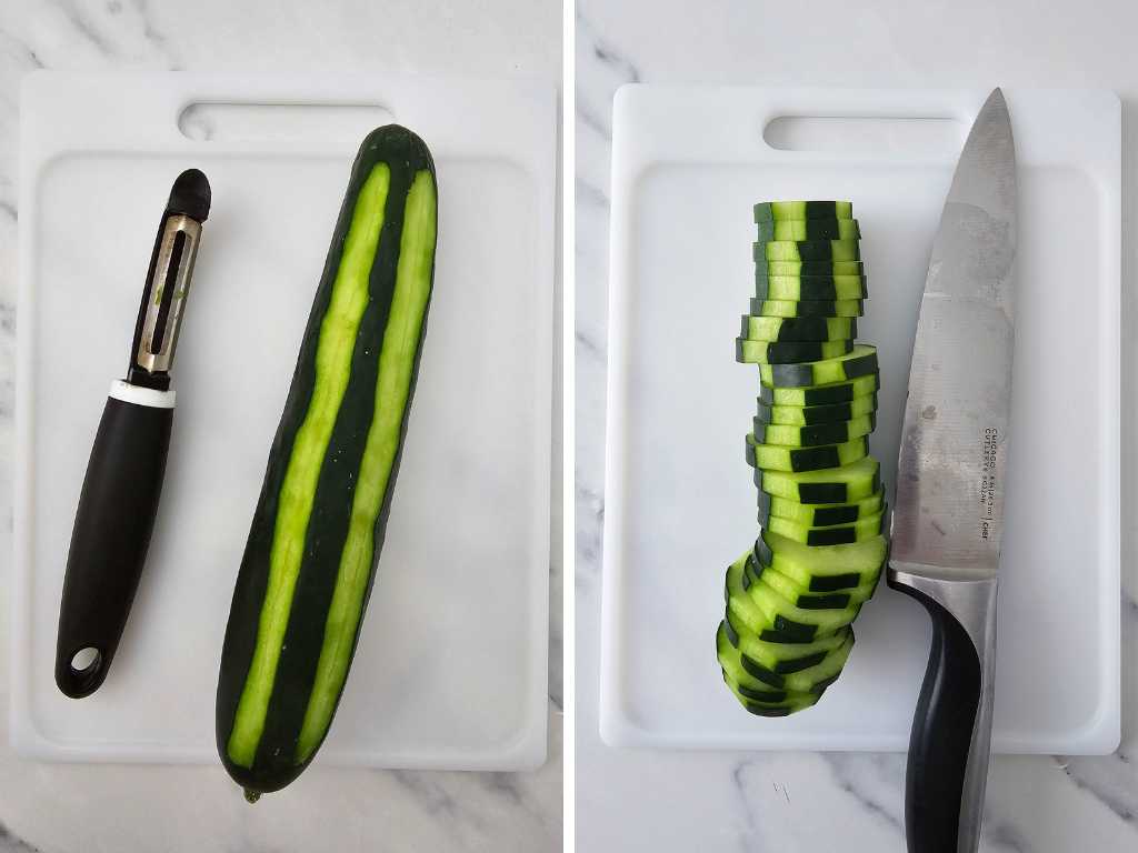 No bread cucumber sandwiches process 1