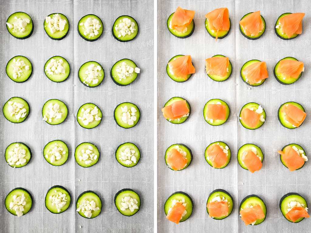 Salmon cucumber bites process 3