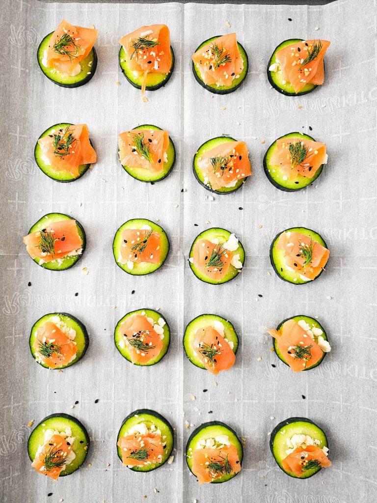 Salmon cucumber bites process 5