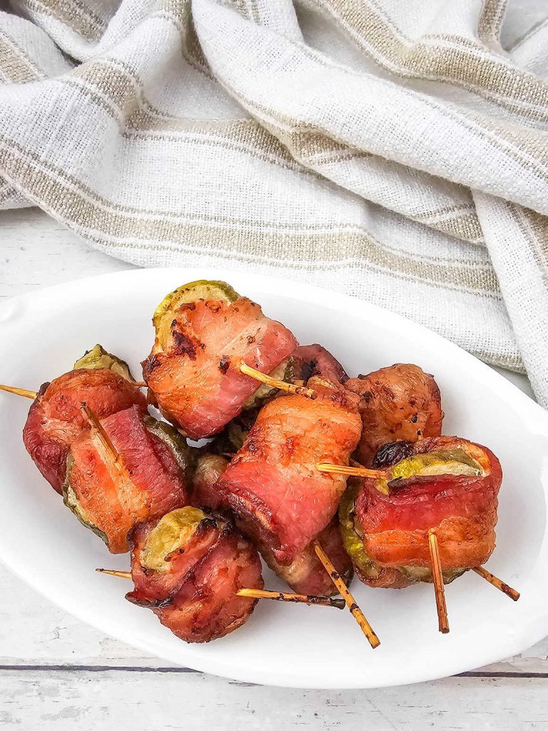 Air fryer bacon wrapped dilly bites