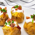 Air fryer mini baked potato bites