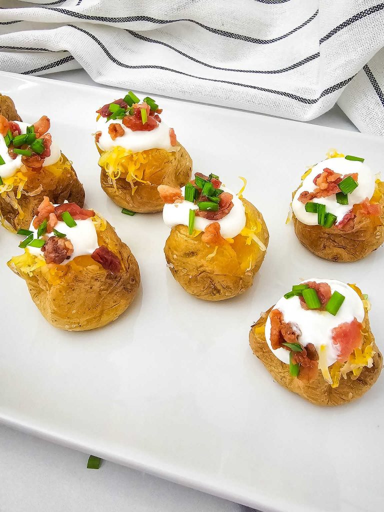 Air fryer mini baked potato bites