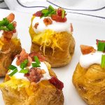 Air fryer mini baked potato bites pin
