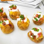 Air fryer mini baked potato bites pin