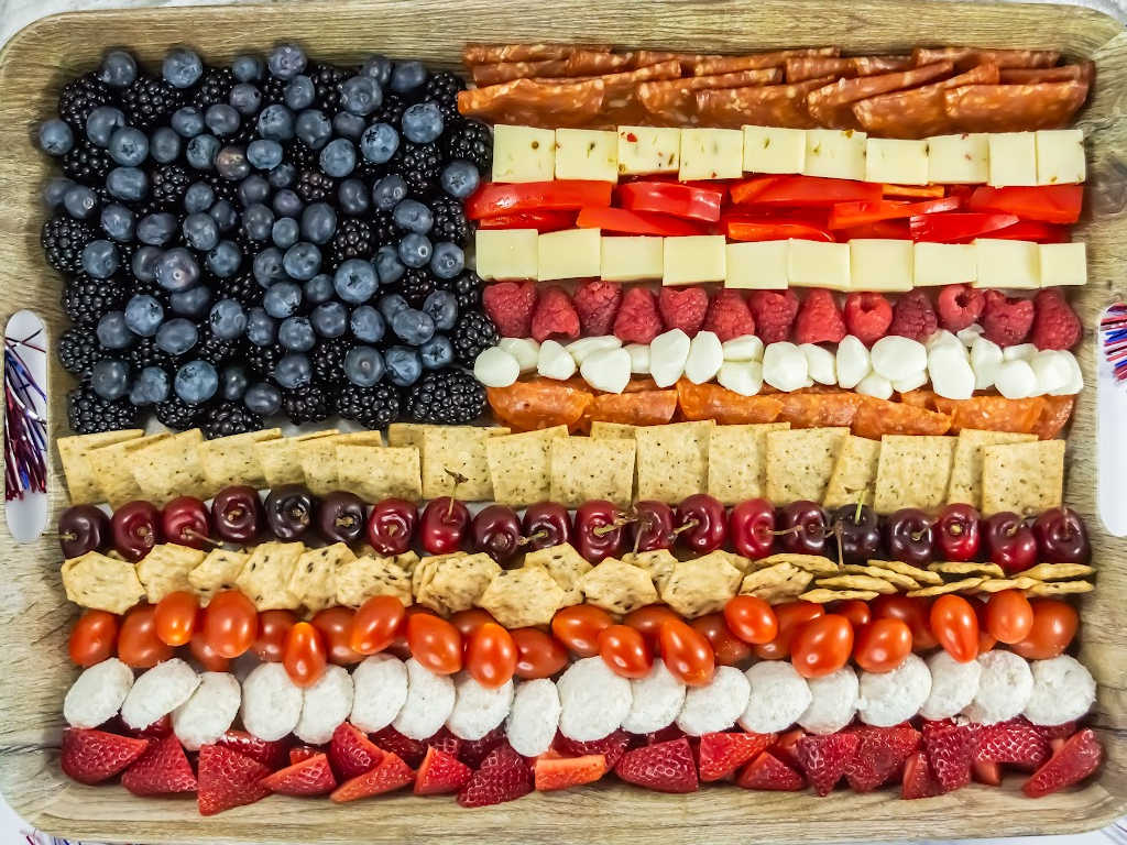 American Flag charcuterie board process 5